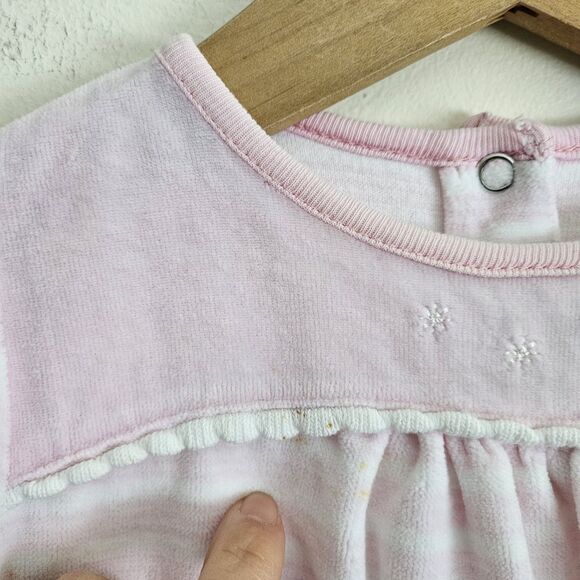 Vintage 1998 Gymboree Baby Girl Footed Sleeper Pink Striped Cotton Blend 3–6M - Picture 2 of 6